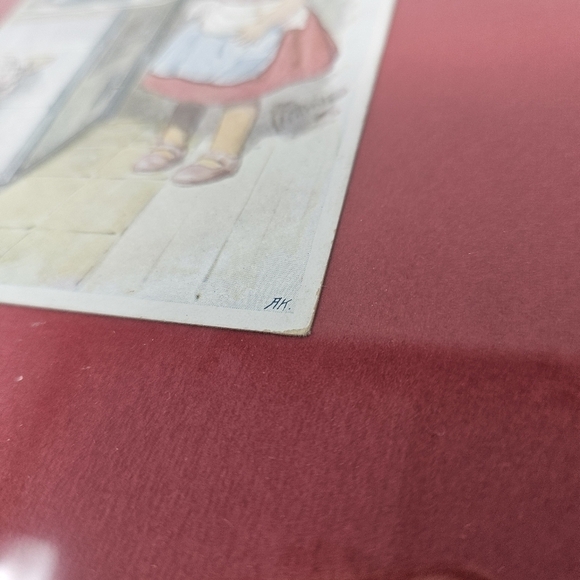 Framed Wall Art Vintage Postcard Girl Cooking Cottagecore Ready To Hang Kitchen - Picture 6 of 8